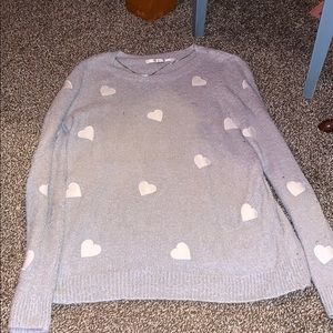 LC Lauren Conrad soft grey hearts sweater size L